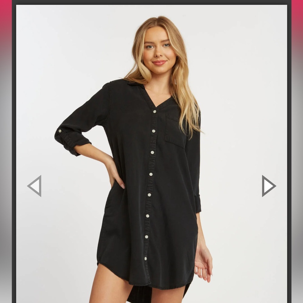 NWT Thread & Supply Charisma Button Down Dress Vintage Black